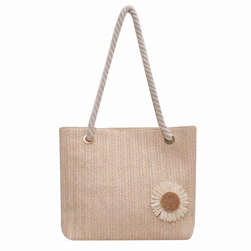 Bolso tejido para mujer, tote de playa miniatura 1