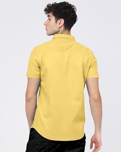 Image of BRUCEWANE Men's 100% Cotton Half Sleeve Shirt