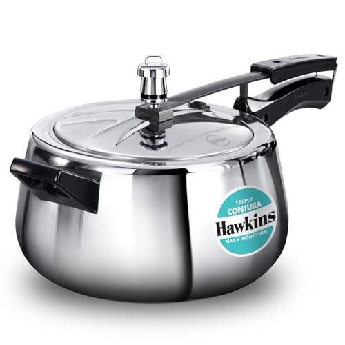 Hawkins 5 Litre Triply Contura Pressure Cooker, Triply Stainless ...