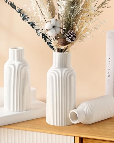 Blanc Vase Décoratif, Petit Vase Simple De Style Moderne Adapté à La Décoration De Bureau Et De Table, Céramique De Style Nordique Adapté Au Placement De Bouquets. – Image 6