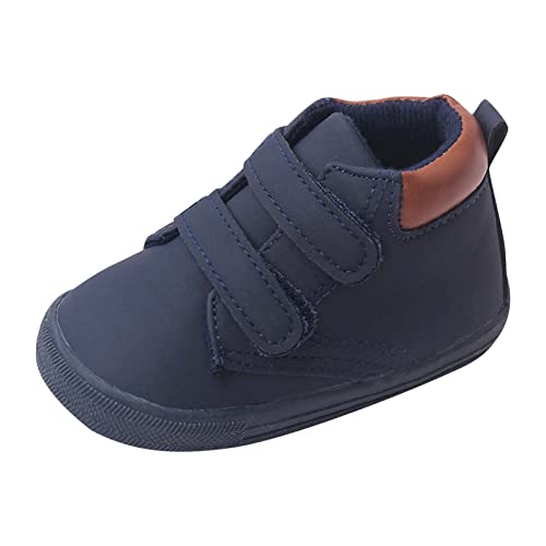 Infant Toddler Boys Girls Ankle Sneakers Baby PU Leather High Tops Soft Anti-Slip Sole First Walking Girl Rubber Shoes
