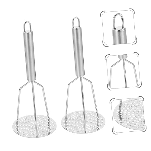 Kartoffelstampfer, 2 Stück, Edelstahl, Kartoffelstampfer, Reispresse, Küche, Obststampfer, Multitools, Gemüsepresse, Kartoffelpresse, Brei, Kartoffelwerkzeug, Handwerkzeuge, Kartoffelpüree, Presse, Ka