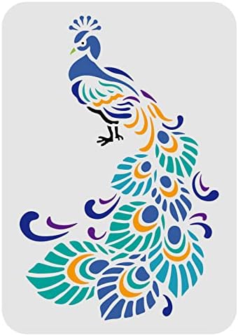 GSS Designs Peacock Stencil - 12x16 Inch Large Reusable Stencil For Painting On Wood, Walls, Fabric & More - View #11