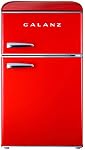 Galanz Retro Compact Mini Fridge with Freezer, 2-Door, Energy Efficient, Small Refrigerator for Dorm, Office, Bedroom, 3.1 Cu.Ft, Red