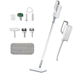 CKIKH Steam Mop for Floor Cleaning Steamer Mop for Home with Handheld 6-in-1 Multi-function Attachments for Hardwood Floors Clothes Windows,Tiles Grout,Furniture Cleaning (White-Grey)