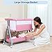 3-in-1 Baby Bassinet Bedside Sleeper with Wheels Bedside Bassinet for Newborn and Infant with Mattress and Storage Basket | Adjustable Height & Angle (13.5-18