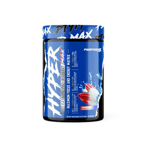 HyperMax Extreme Pre-Workout by Performax Labs| Intense Energy High Stim Vasodilator | Improve Exercise Performance, Endurance, Muscle Pumps, Focus & Mood (Rocket Bomb)