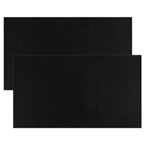 Extra Large (28 inch by 16 inch) Thick Rubber Service Bar Mat for Home Kitchen Counter Mat, Bartender Bar Mat, Dish Drying Mat, 2 Packs Black by Jinmuxilll - Used condition - US$30.07