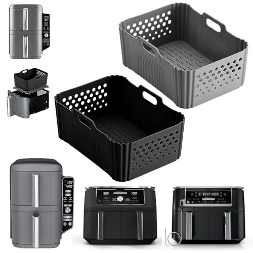 Silicone Air Fryer Liners for Ninja 10QT DoubleStack XL 2-Basket SL401 SL400 SL451 Air Fryer