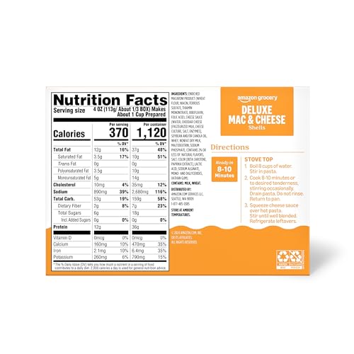 Image of Amazon Grocery, Deluxe Mac & Cheese Shells, 12 Oz