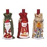 Ein Set mit 3 Stück Weinbeuteln, ausreichend, um Ihre Anforderungen zu erfüllen. Ideal für Wein, Süßigkeiten, Hochzeitsgeschenke, Schmuck, Jade, Ringe, Ohrringe, Trockenblumen usw.