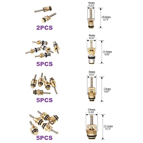Swpeet 40Pcs Air Conditioning Valve Core Kit, A/C R12 R134A Refrigeration Tire Valve Stem Cores With Remover Tool For Most Car #TOP2