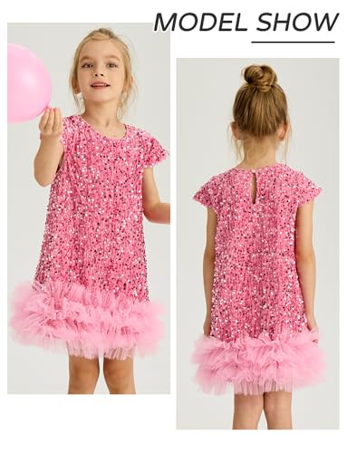 Vestido de lentejuelas para niñas ideal para bodas fiestas navideñas y eventos 4