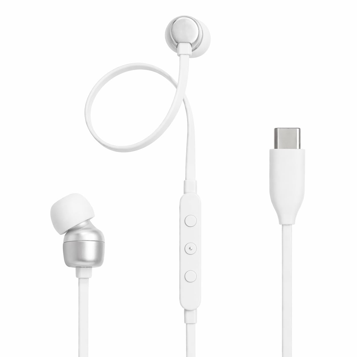 Original Type C Earphones for JBL Tune 310 C Powerful Bass Wired Earbuds HD Audio Clear Calling Microphone Black Compatible with All Type C Device (White)-picture-20