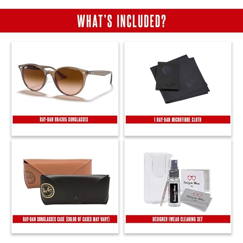 Ray-Ban RB4305 616613 53MM Beige/Brown Gradient Round Sunglasses for Men for Women + Bundle with Accessory Eyewear Kit - Thumbnail 5