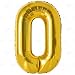 40 Inch Giant Jumbo Helium Foil Mylar Balloons (Premium Quality), Glossy Gold, Number 0