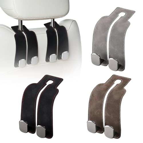 Image of Headrest Hooks for Car, Twinhook Car Seat Hooks for Headrest (Max) | Leather Car Purse Holder Hooks for Purses and Bags, Universal Car Headrest Hangers Seat Back Organizer for Travel