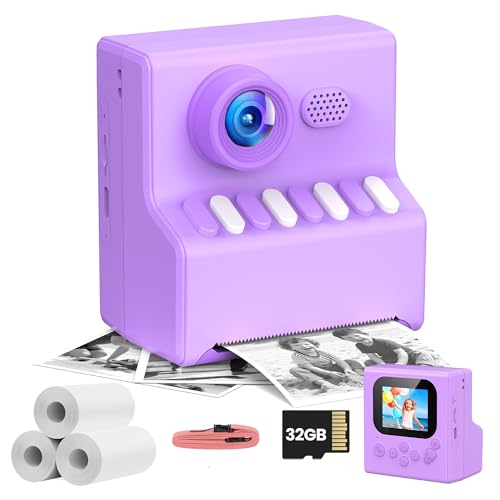 Camara de Fotos Instantaneas Niños: HODDRCCN 40MP Camara Fotos Infantil Instantanea Morado - Incluye Tarjeta de 32G y Correa Portátil - Juguete Regalo Navideño de Cumpleaños para Niñas de 3 a 14 Años