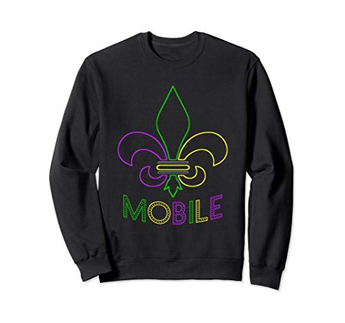 Mardi Gras Mobile Alabama Cool Fleur De Lis Retro Sweatshirt