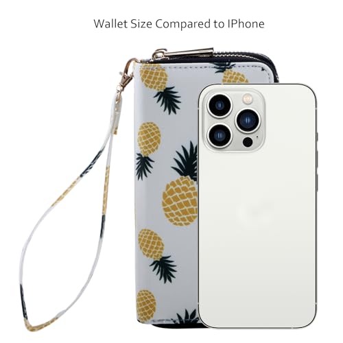 Image of XEYOU Double Zipper Long Clutch Wallet Cellphone Wallet for Women with Removable Wristlet Strap for Credit Card, Cash, Coin, Bill