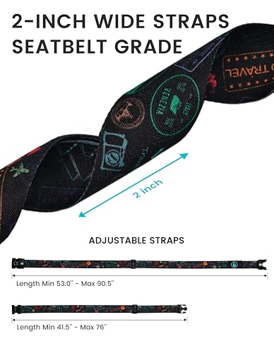 Image of Travelkin Luggage Straps for suitcases TSA Approved,Adjustable Luggage Belts with Lock Fit 18-32 inch Suitcases(World Marks-Colorful-TSA)