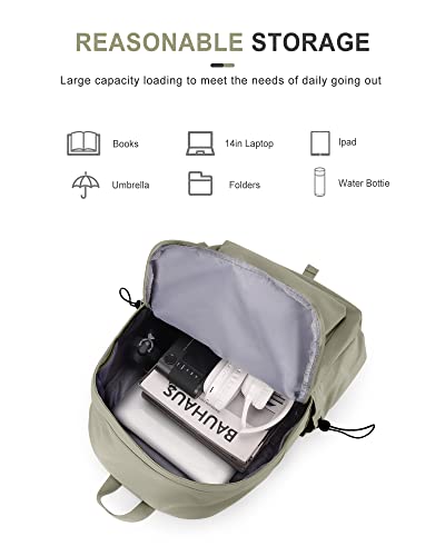 Vecave School Backpack Green Waterproof Bookbag Casual Lightweight Travel Rucksack Daypack Backpacks For Men Women College High School Bags Backpack For Boys Girls Teens #TOP1