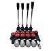 PreAsion Hydraulic Control Valve 4 Spool Max Flow 13GPM Four Way Reversing Valve 4500 PSI for Small Tractors,Tractors Loaders,Log Splitters