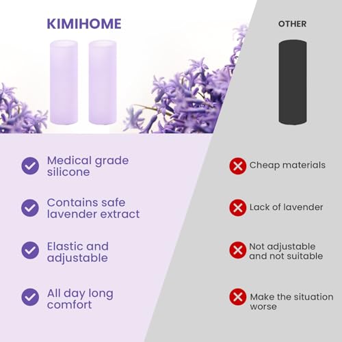 Image of Kimihome 10 PCS Gel Finger Sleeve Protectors - Silicone Finger Sleeves with Lavender Extract - Finger Cots Bandages Provide Relief for Finger Cracking, Corns, Blisters and Calluses Protect (Purple)