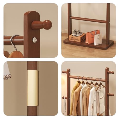 Porte-Manteau en Bois Robuste de Qualité Supérieure avec Base Rectangulaire