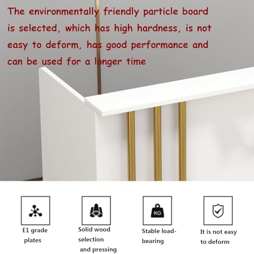 Reception Desk for Spaces with Lockable Drawer, Compact Office Counter Desk Counter Modern Front Lockable Drawers Retail Counter,Modern White Reception Desk with Lockable DrawersVersatile Re