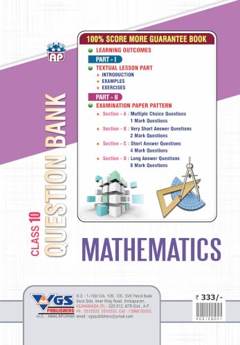 Image of VGS AP Class 10Th Mathematics Question Bank 2027 English Medium (Vgs Brilliant Series)