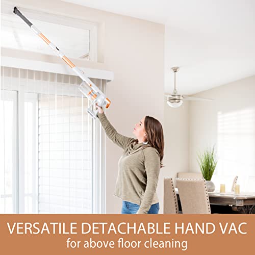 Image of Kenmore DS4030.01 CSV Upgrade Cordless Stick Vacuum, Orange | Lightweight, EasyReach Wand, HEPA Filter, LED Headlight, Converts to Handheld, For Hardwood