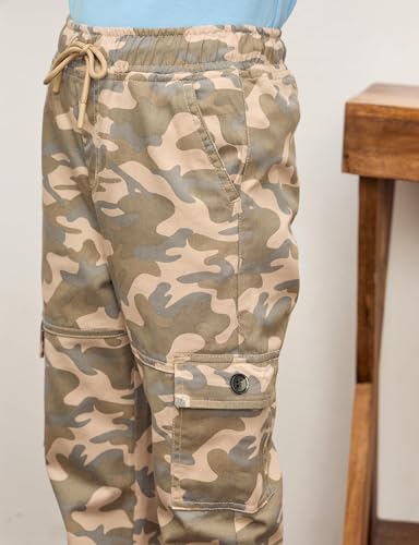 Image of Amazon Brand - Symbol Boy's Cotton Cargo Jogger | Elasticated Waistband and Cuff | Stretchable | Age 2-14 Years