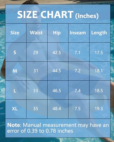Image of Justay Mens Swim Trunks with Compression Liner 2 in 1 Quick Dry Board Shorts 7 Inch Bathing Suit Swimming Trunks for Men