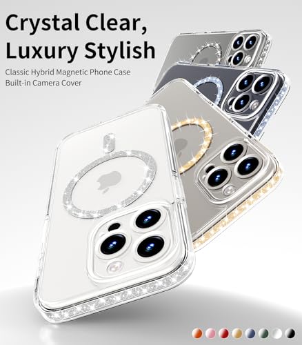 Coque iPhone 15 Pro Max MagSafe argentée chic avec protège-caméra