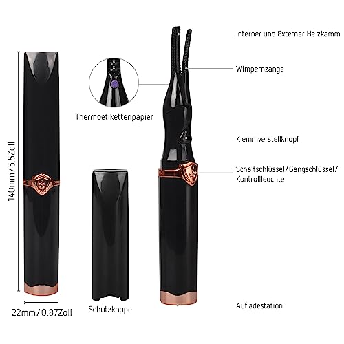 Elektrische Wimpernzange, wiederaufladbar, 3 Temperatur-Modi, einstellbar (50 – 80 ℃) – schnelle Erwärmung