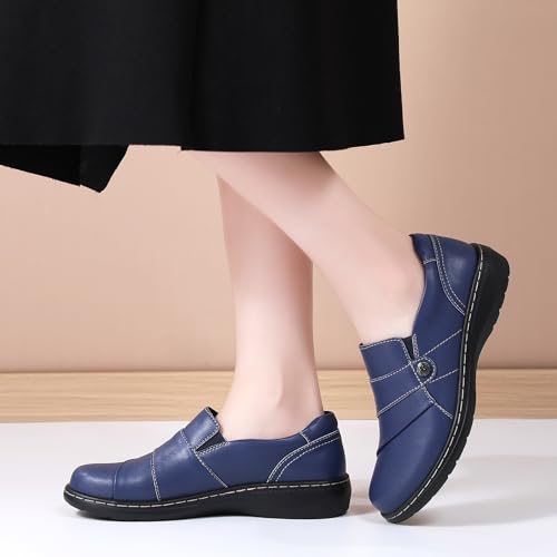Image of QAE Loafers for Women Orthopedic Shoes Comfortable Slip-Ons Work Flats Womens Business Casual Dress Penny Loafers
