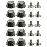 10個 底鋲 ブラック 取付用ネジ付属 台形型 10mm×5mm バッグ カバン クラフト リベット