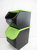 kartoffellagerung belüftung Original Tupperware TUPPERWARE Kartoffel-Lager 8,3L Schwarz grün, Zwiebel-Lager 5,5L 7339