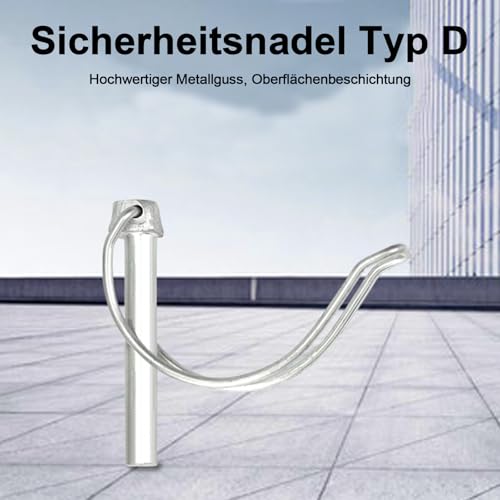 sinzau Rohrklappsplinte, 8 x 50mm mit Rastverschluss,10 Stück Edelstahl Klappsplint,Splint, Sicherungsstift,für Bauernhof Rasen Garten, Silber