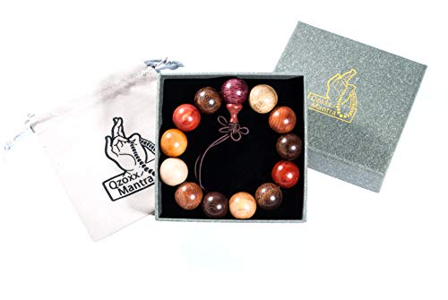 Qzoxx Mantra Man Woman Tibetan Buddhist 18mm Mixed Wooden Beads Fo Kwan-yin Mala Meditation Wrist Bracelet Yoga Bracelet - Image 4