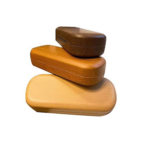 Image of Wood Grain Glasses Case,Hard Shell Glasses Case for Eyeglasses and Sunglasses