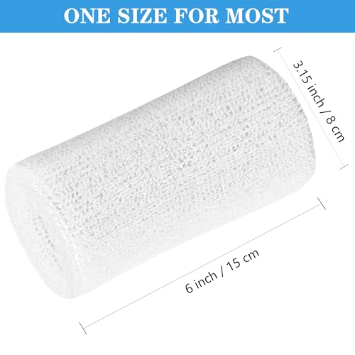 Image of 6 Inch Wrist Sweatbands Tennis Wrist Bands Absorbent Sweat Band for Men and Women Sport Long Wrist Bands, Breathable Cotton Athletic Sweatbands for Basketball, Workout, Running (4 Pack)