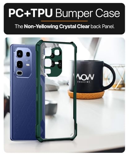 Image of WOW IMAGINE Shock Proof Clear Protective Back Case for Nothing Phone 3a Pro - AirEDGE Technology | 360 Degree Camera Protection | Transparent Hybrid Back Case Mobile Cover - Green
