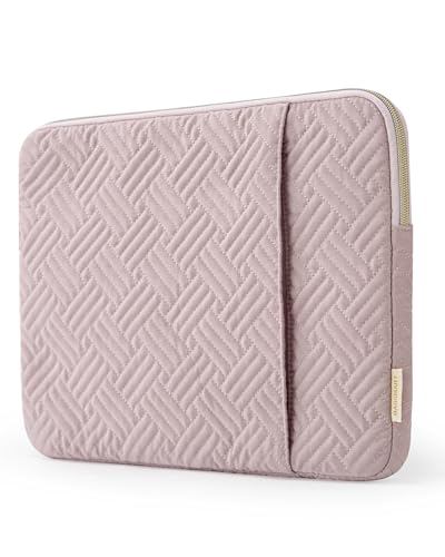 BAGSMART Laptop Sleeve Bag Compatible with MacBook Air/Pro, 13-13.3 inch Notebook, Compatible with MacBook Pro 14 Inch, MacBook Air M2 Sleeve 13 Inch, Repellent Protective Case with Pocket, Pink