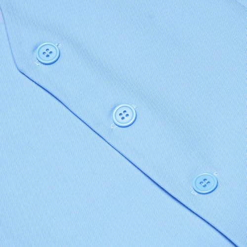 Image of Hi-Tie Men's Formal Suit Vest Solid Fit Vest for Men 3 Pockets V Neck Waistcoat Business Wedding Casual