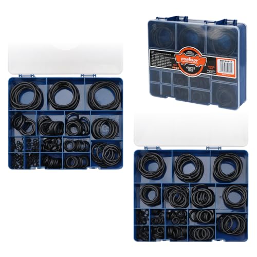HORUSDY 420-Piece NBR O-Ring Assortment Kit, 32 Metric Sizes Rubber O Rings Set, 70A Hardness, High Temperature Sealing Rings with Storage Case for Plumbing, Automotive & Home DIY