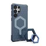 URBAN ARMOR GEAR UAG Designed for Samsung Galaxy S25 Ultra Case Essential Armor, Compatible with Magnetic Charging Bundle with Magnetic Ring Stand (Cloud Blue + Mallard)