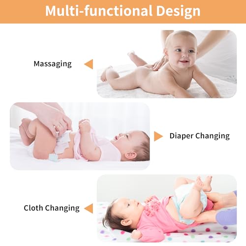 Image of 47.2 inch Beige Nursery Dresser with 4 Drawers and 1 Open Shelf Changing Table Dresser with Changing Table Top Diaper Changing Station with Storage for Nursery Children's Room