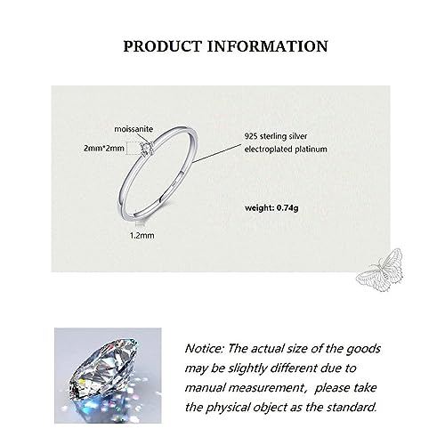 Round Brilliant Cut Solitaire Lab Created Diamond Moissanite Engagement Ring, 925 Sterling Silver/Gold Plated Solitaire Ring Promise Wedding Rings for Women2